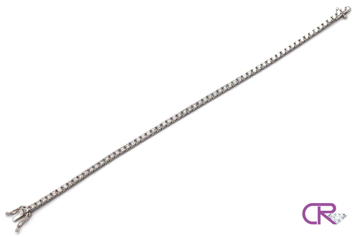 18K White Tennis Bracelet