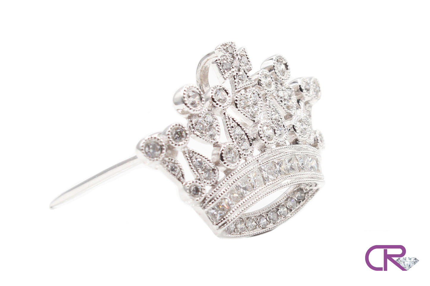 Diamond Crown Brooch