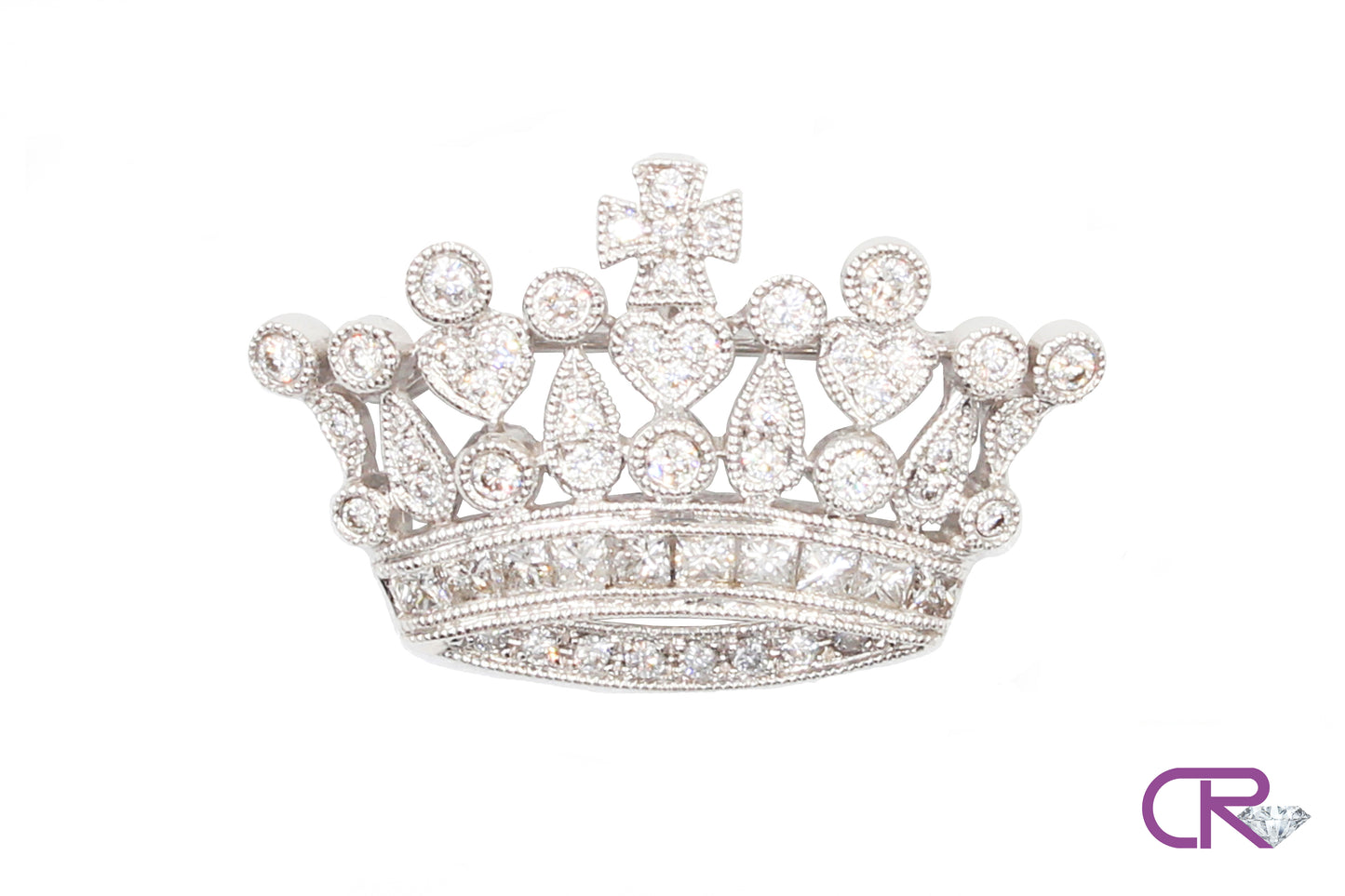 Diamond Crown Brooch