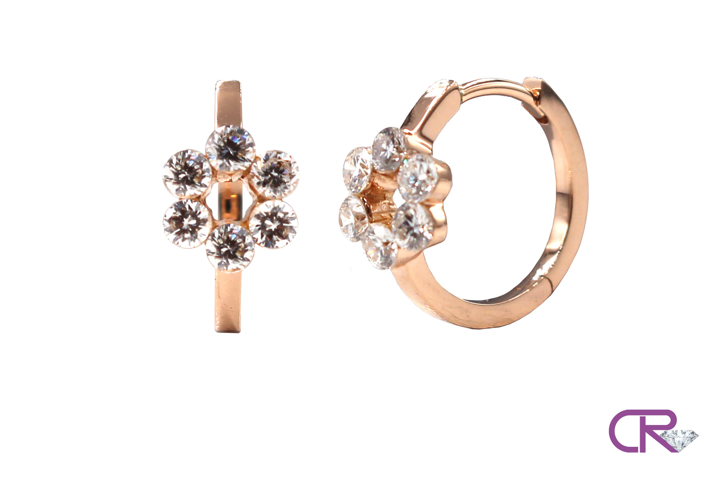 18K Diamond Eternity Huggie Earrings