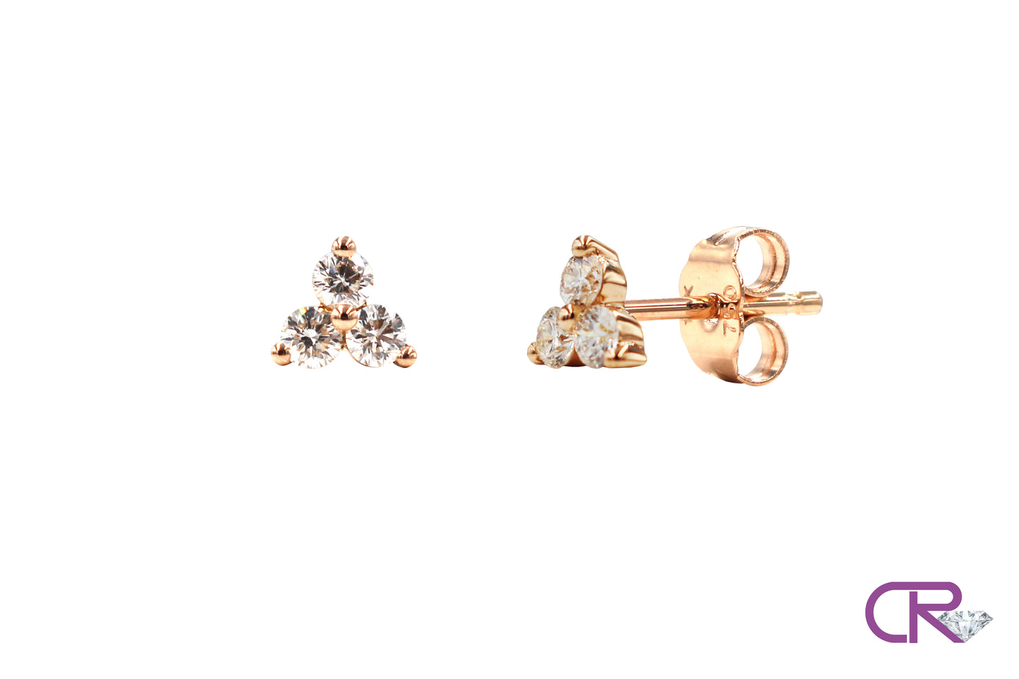 Diamond Trio Earrings Studs