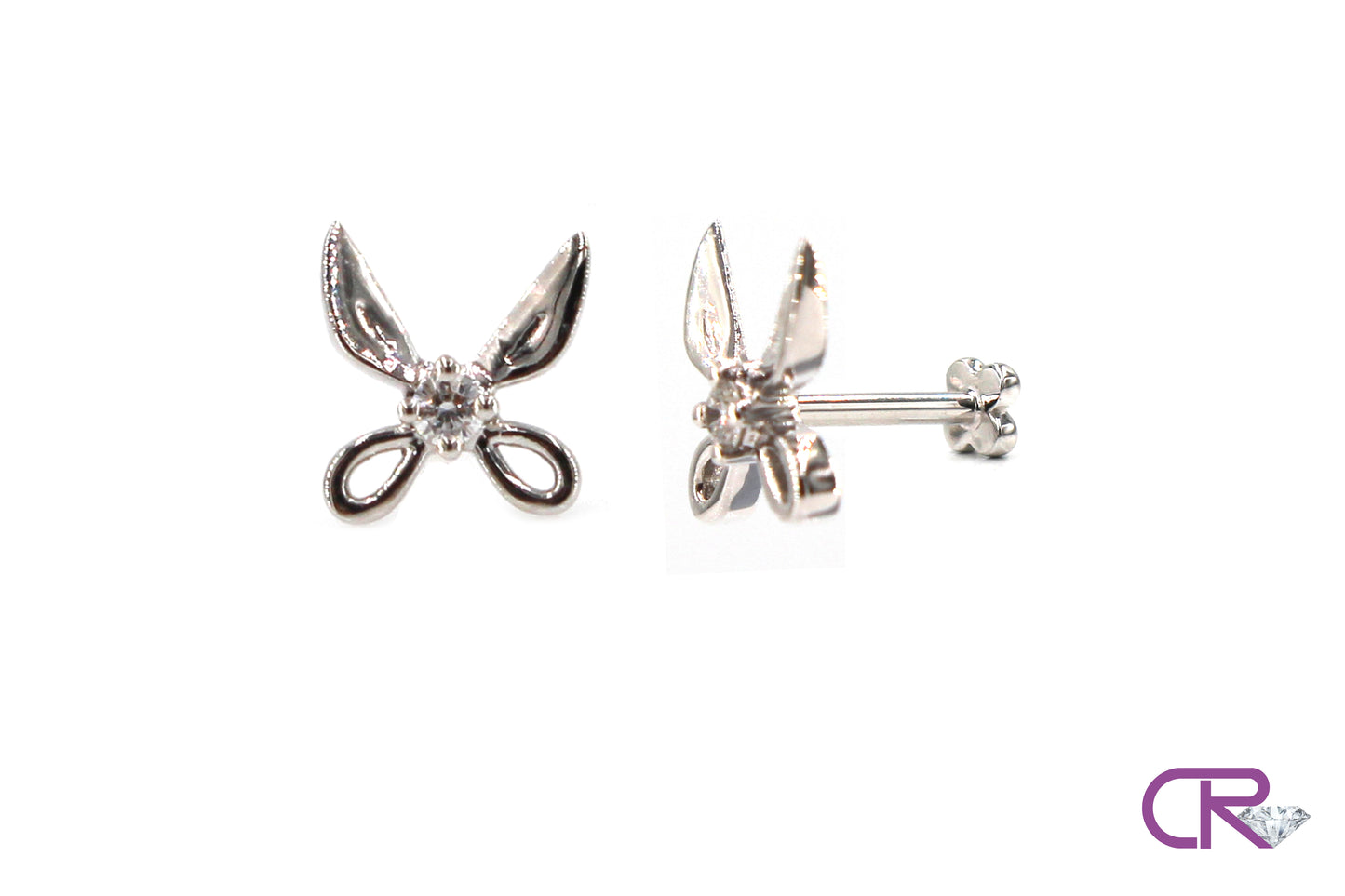 Diamond Scissors Threaded Stud