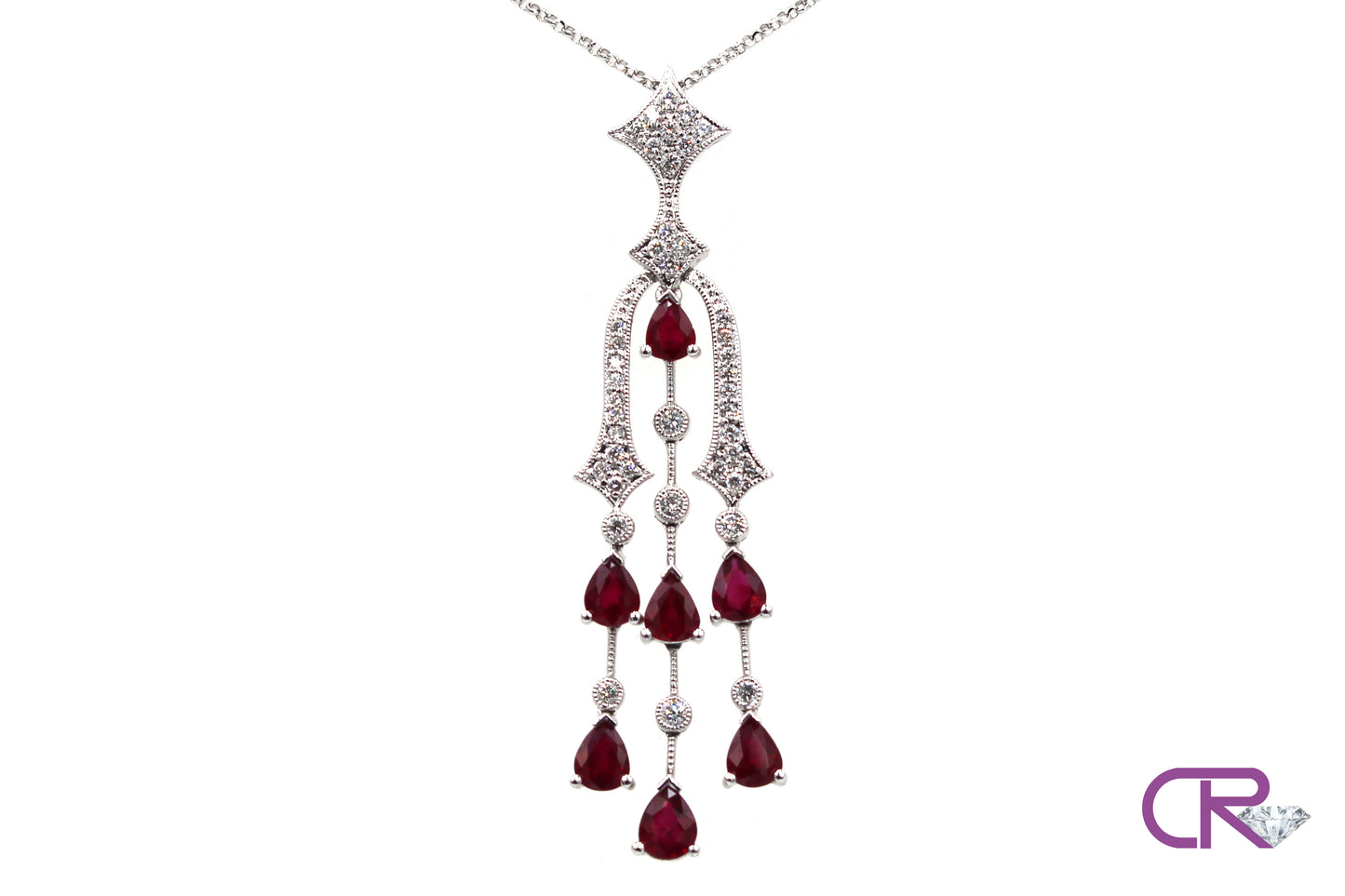 18K Vintage Ruby Necklace