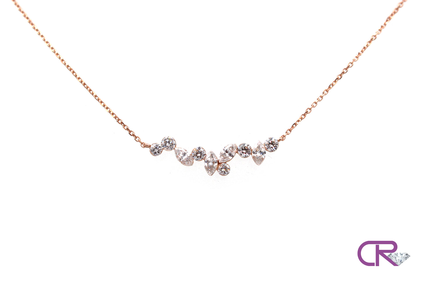 18K Invisible Fancy Shaped Necklace