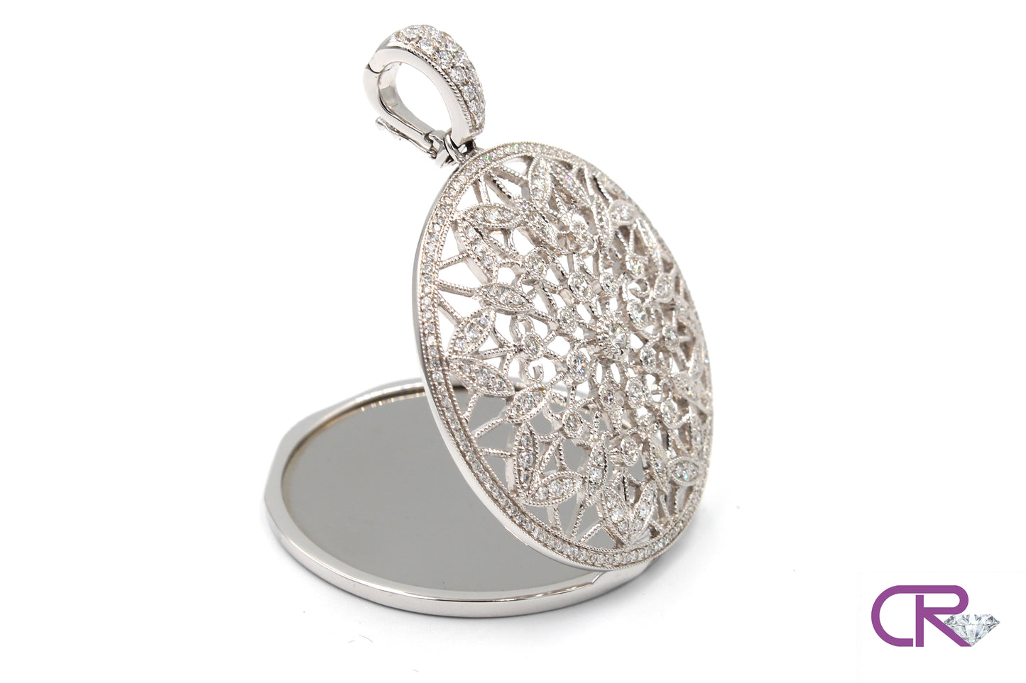 18k Antique Mirror Pendant