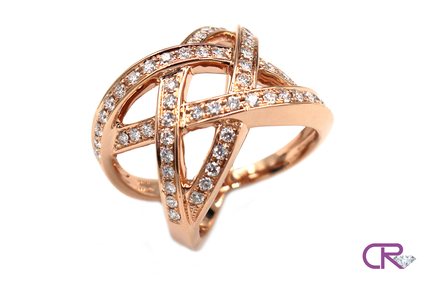 18K Rose Gold Diamond Wrap Ring