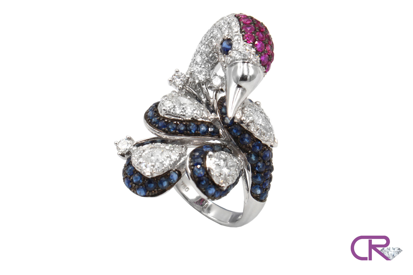18K Diamond Swan Ring