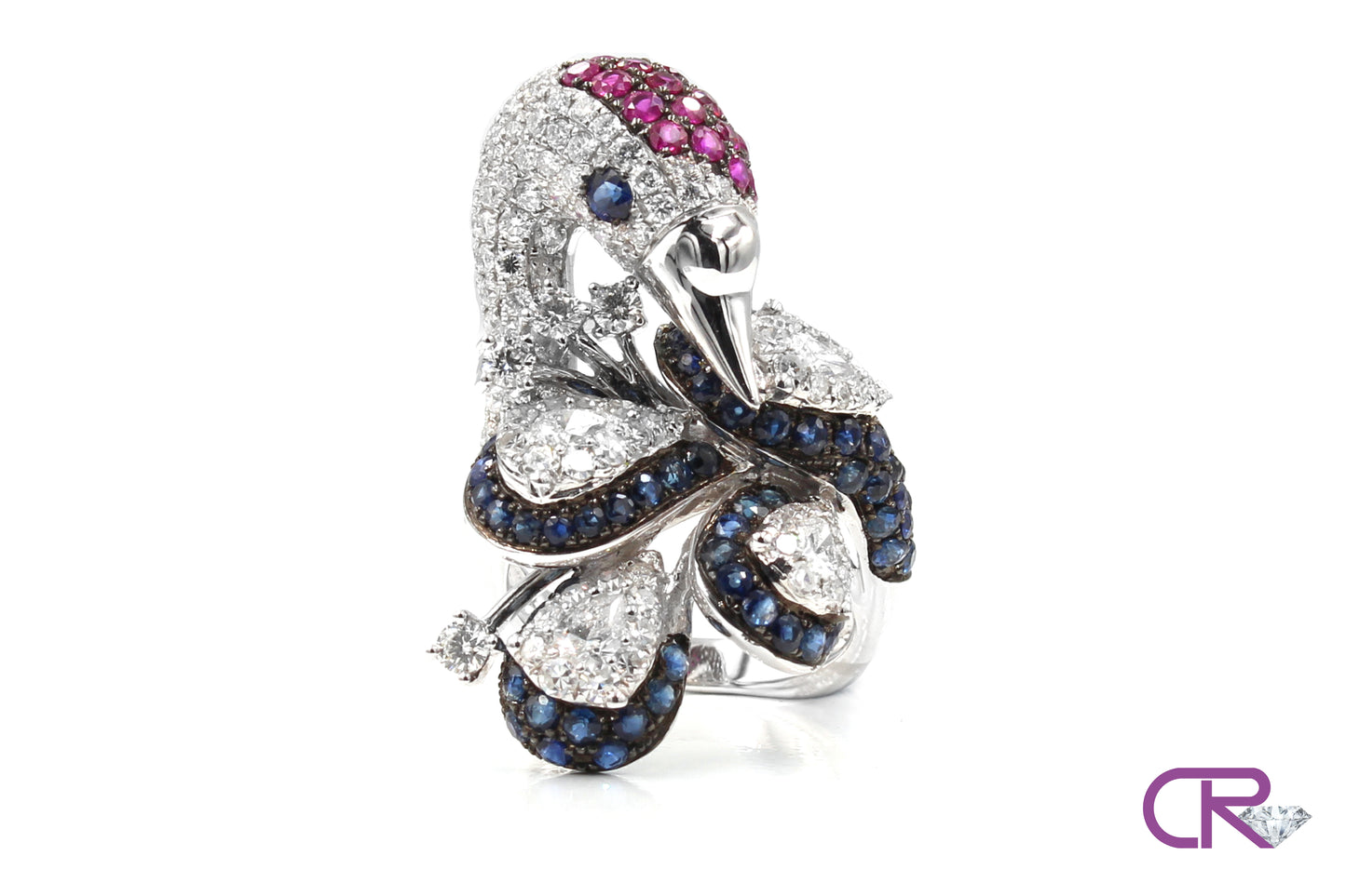 18K Diamond Swan Ring