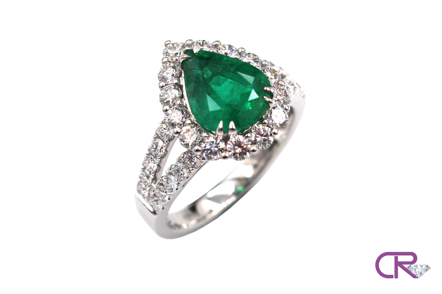 18K Emerald Diamond Ring