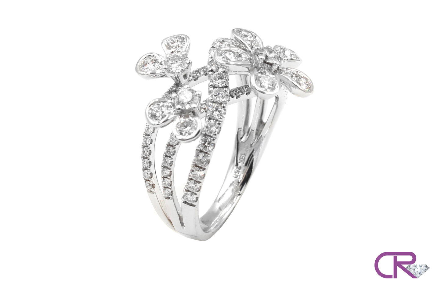 18K Diamond Floral Ring