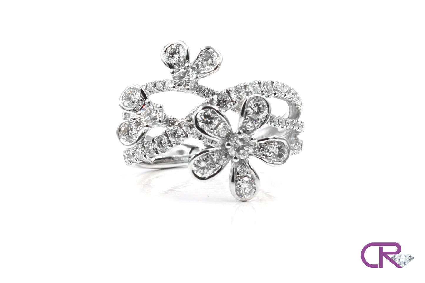 18K Diamond Floral Ring