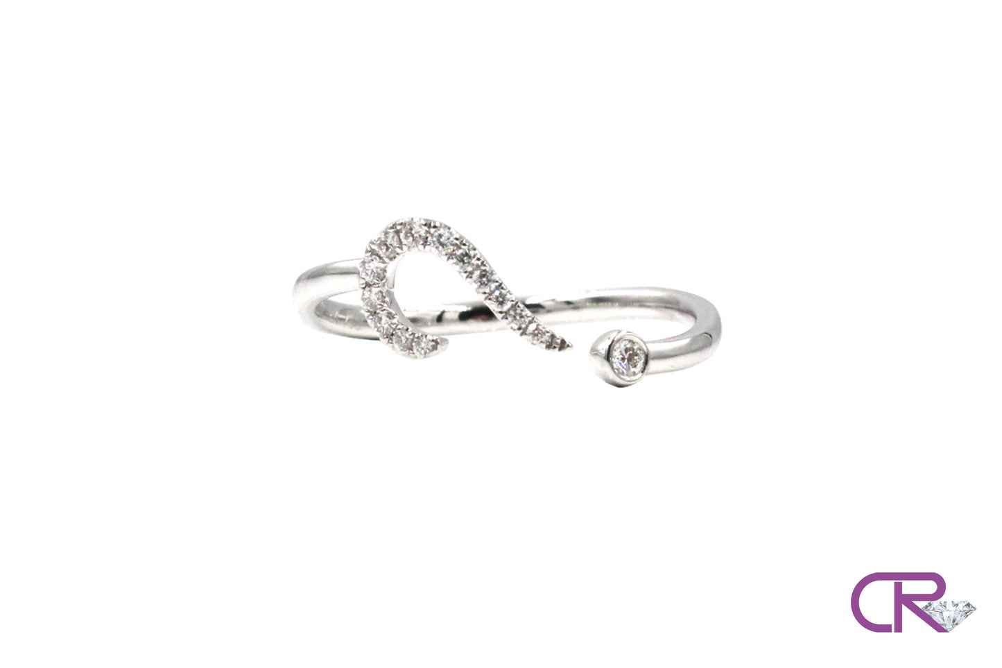 18K Question Mark Diamond Ring