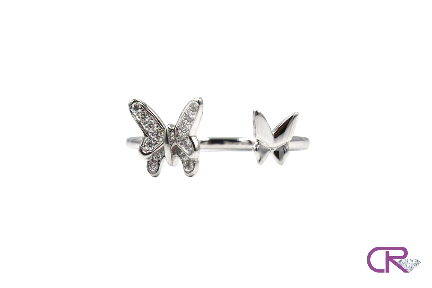18K Butterfly Duo Diamond Ring