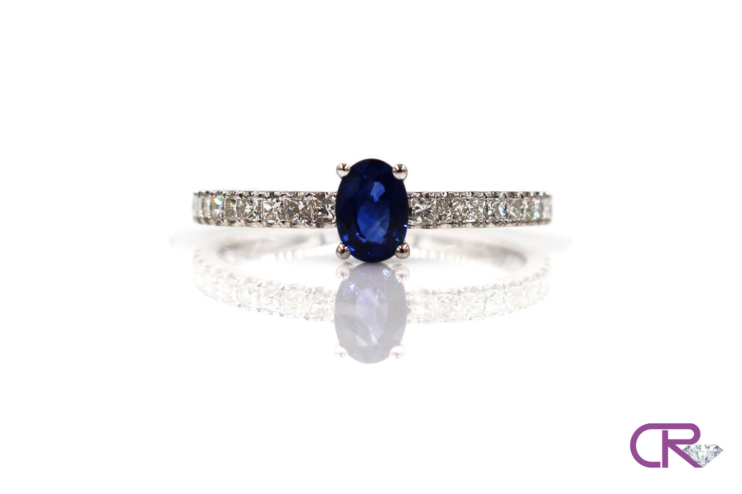 18K Sapphire Diamond Ring