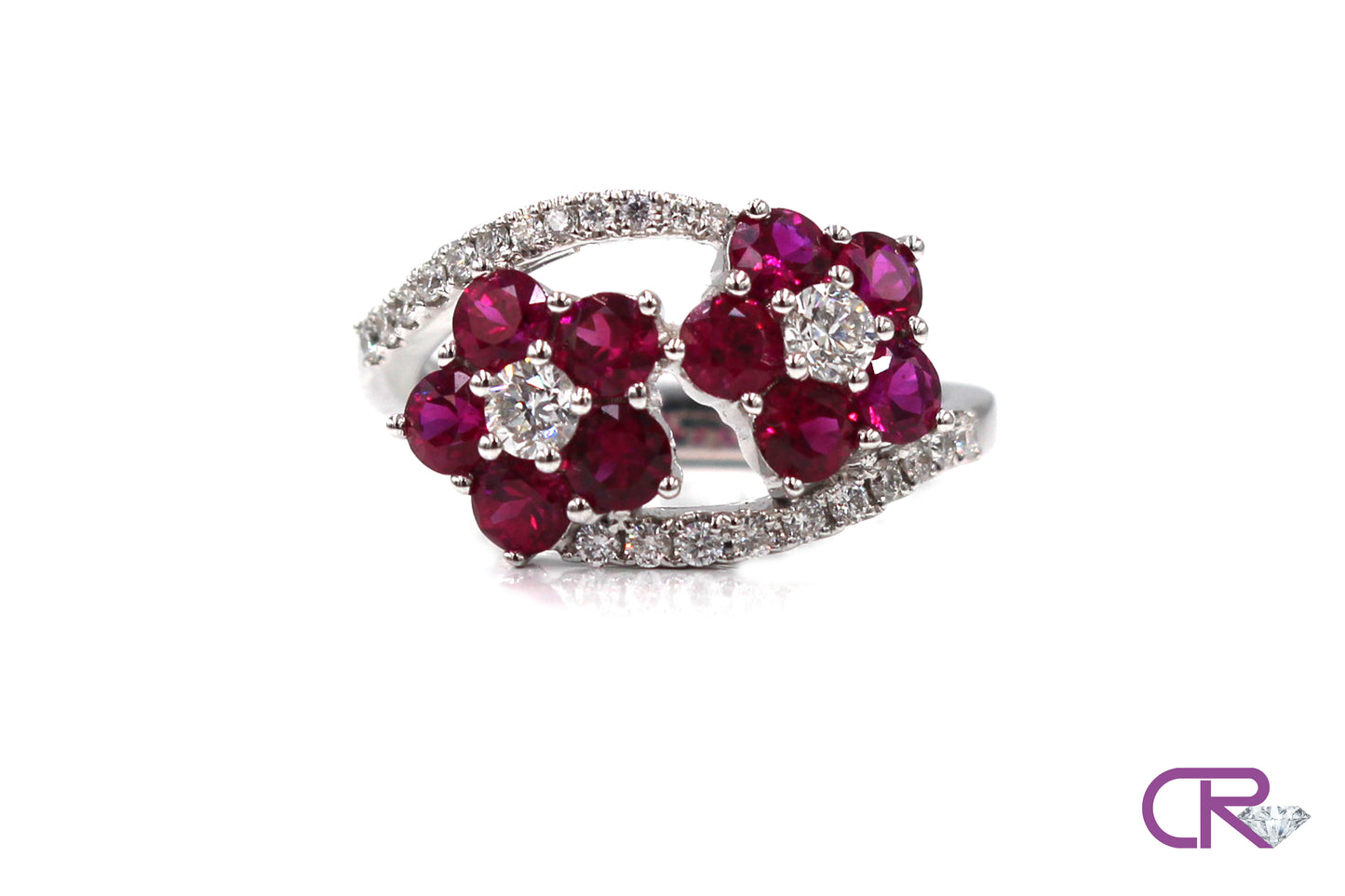 18K Ruby Floral Ring