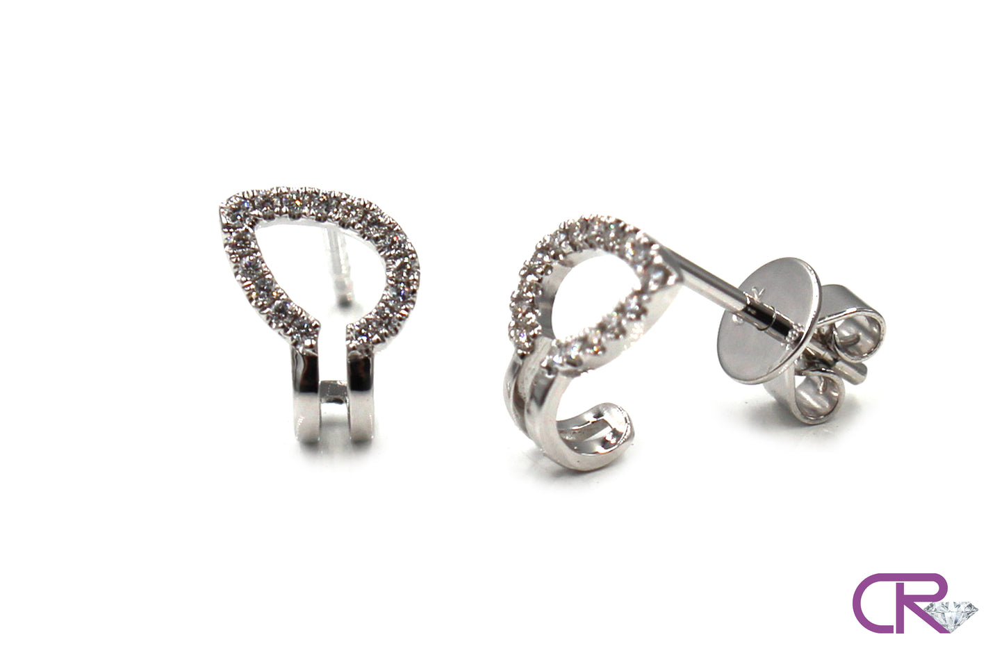 18K Half Huggie Diamond Earrings