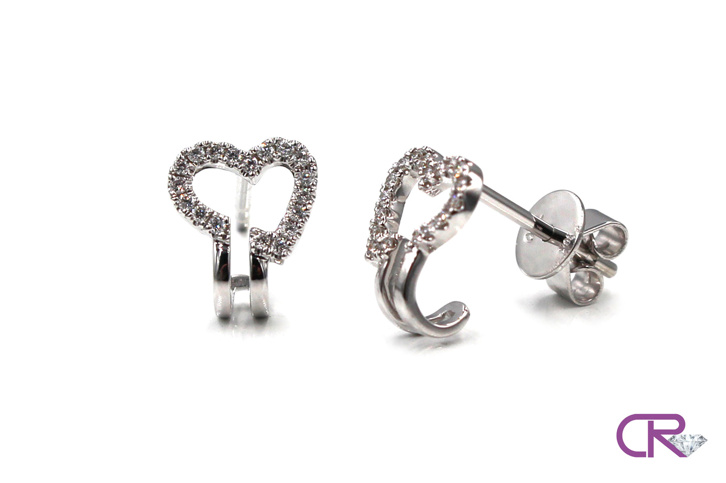 18K Half Huggie Diamond Earrings