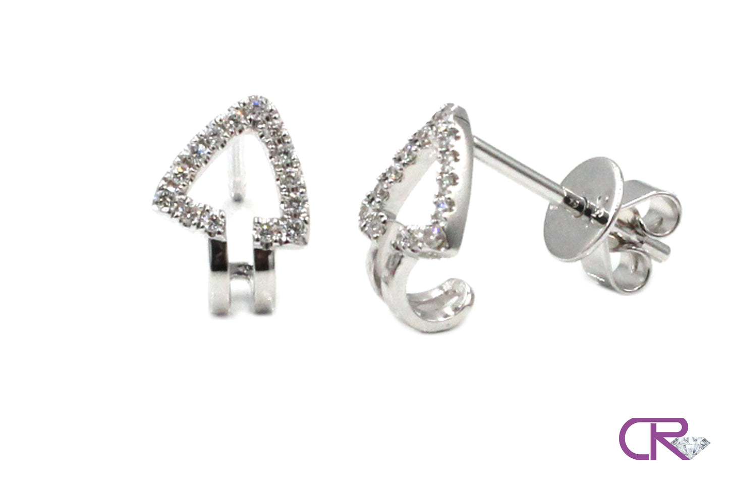 18K Half Huggie Diamond Earrings