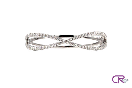 18K White Diamond Bangle