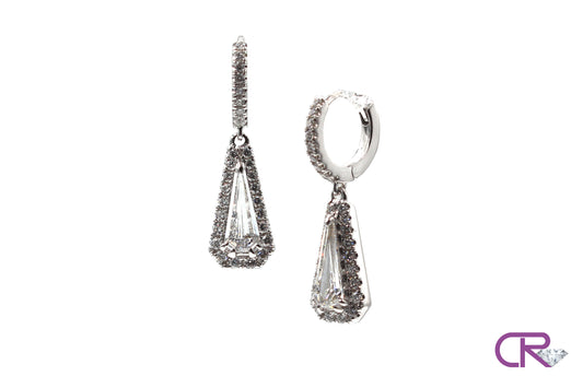 Triangular Diamond Dangle Earrings