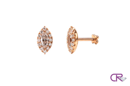 Diamond Marquise Illusion Threaded Stud