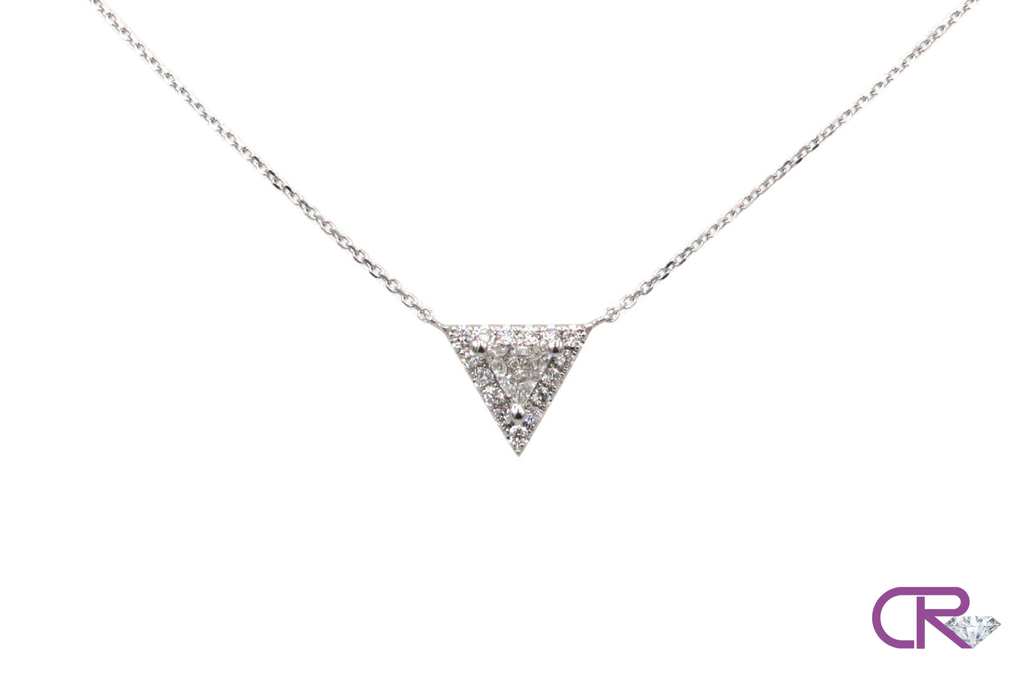 18K Diamond Pyramid Necklace