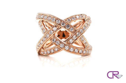 18K Rose Gold Diamond Wrap Ring