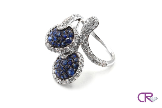 18K Duo Sapphire Shell Ring